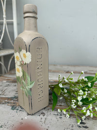 Glass bottle Clay with white floral ex the PMV studio