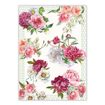 Tea towel blush peony Michel Design works