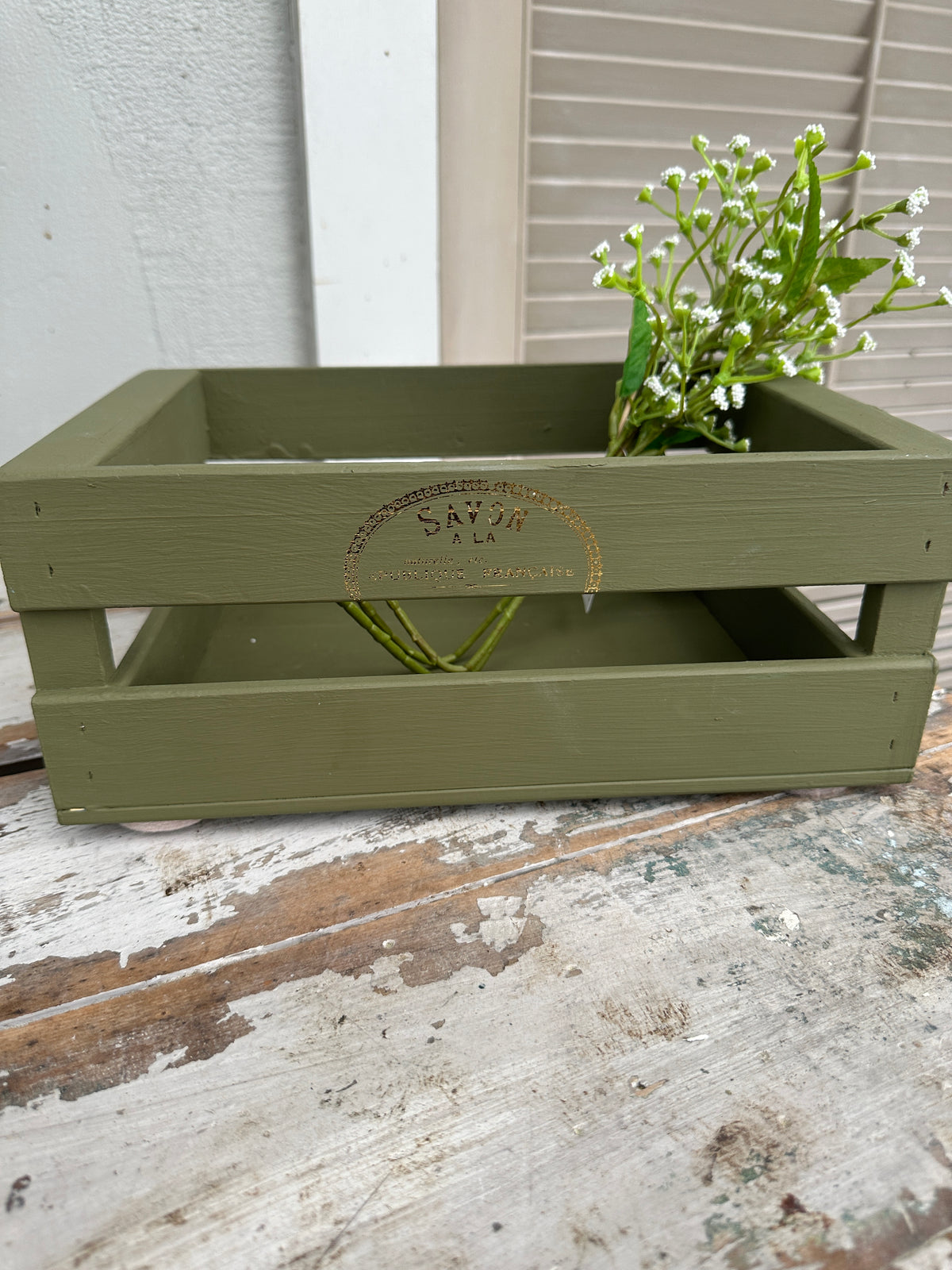 Olea olive painted crate