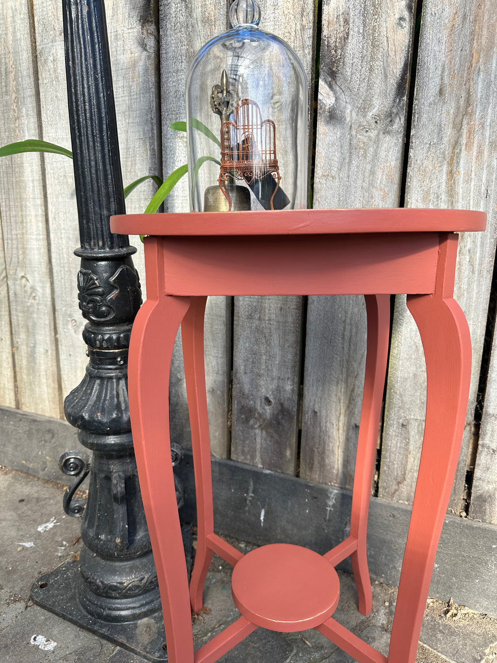 Tall Autumn Rust Occasional Table