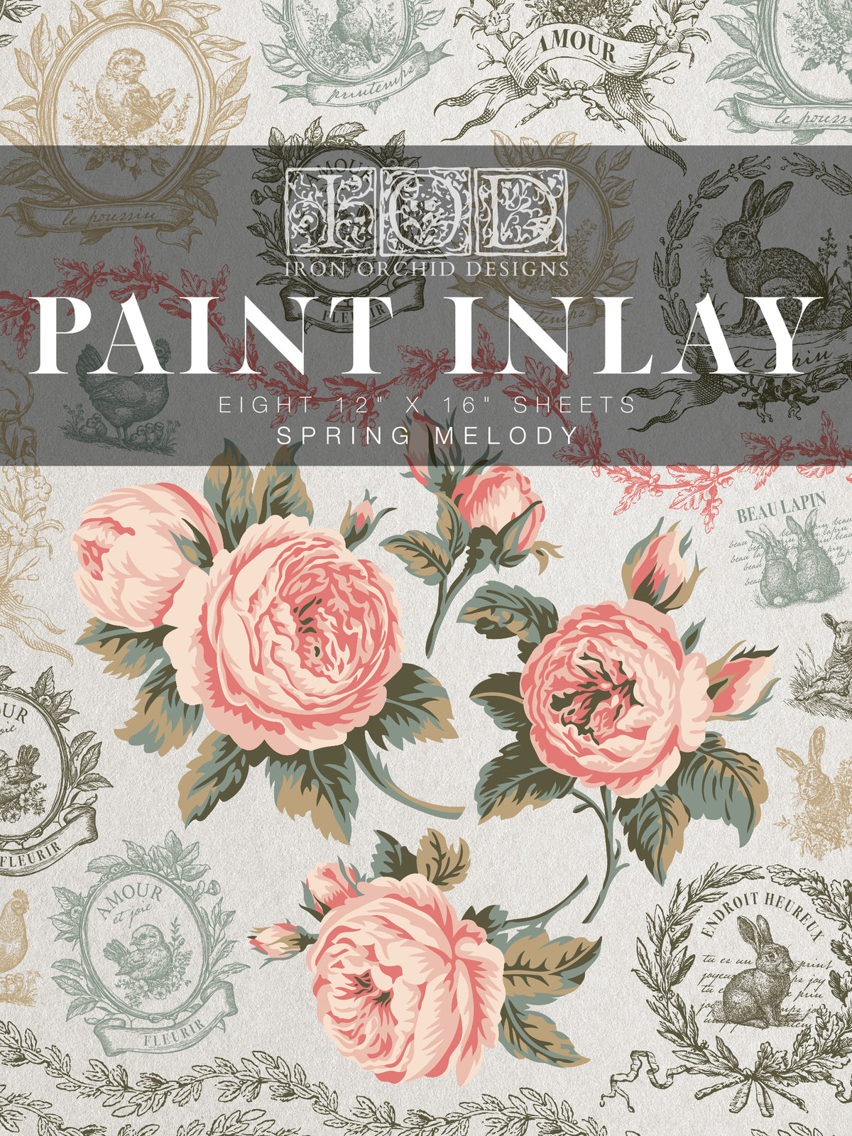 Spring Melody IOD Paint Inlay I 8 sheets Limited Edition