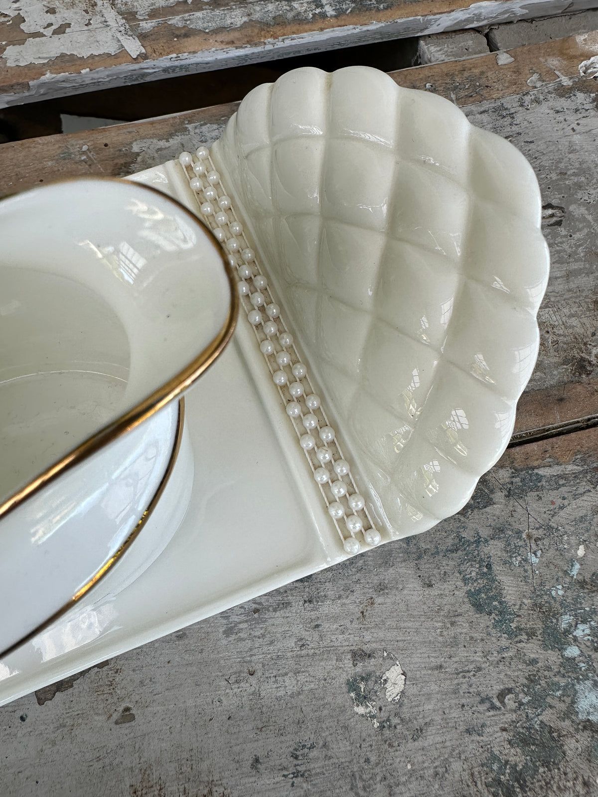 Fine China white tray