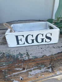 Egg tray Wooden small White