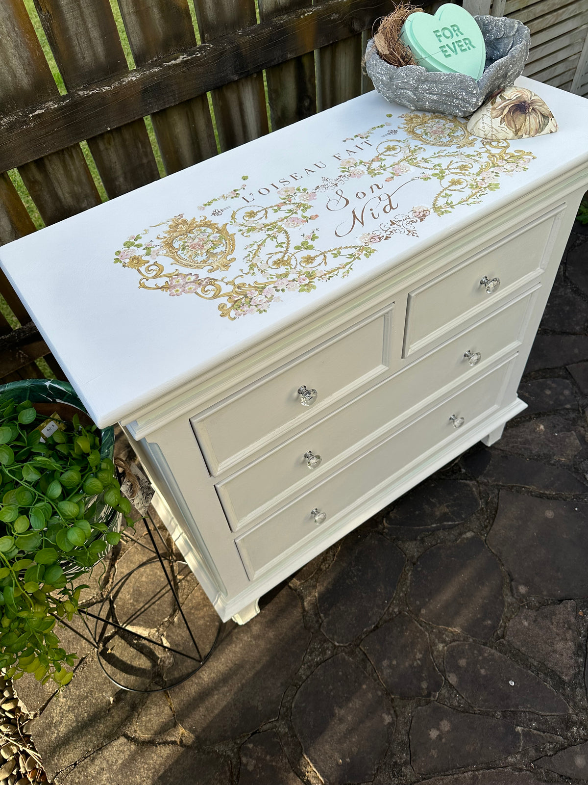 Layered White & Mint romantic Drawers