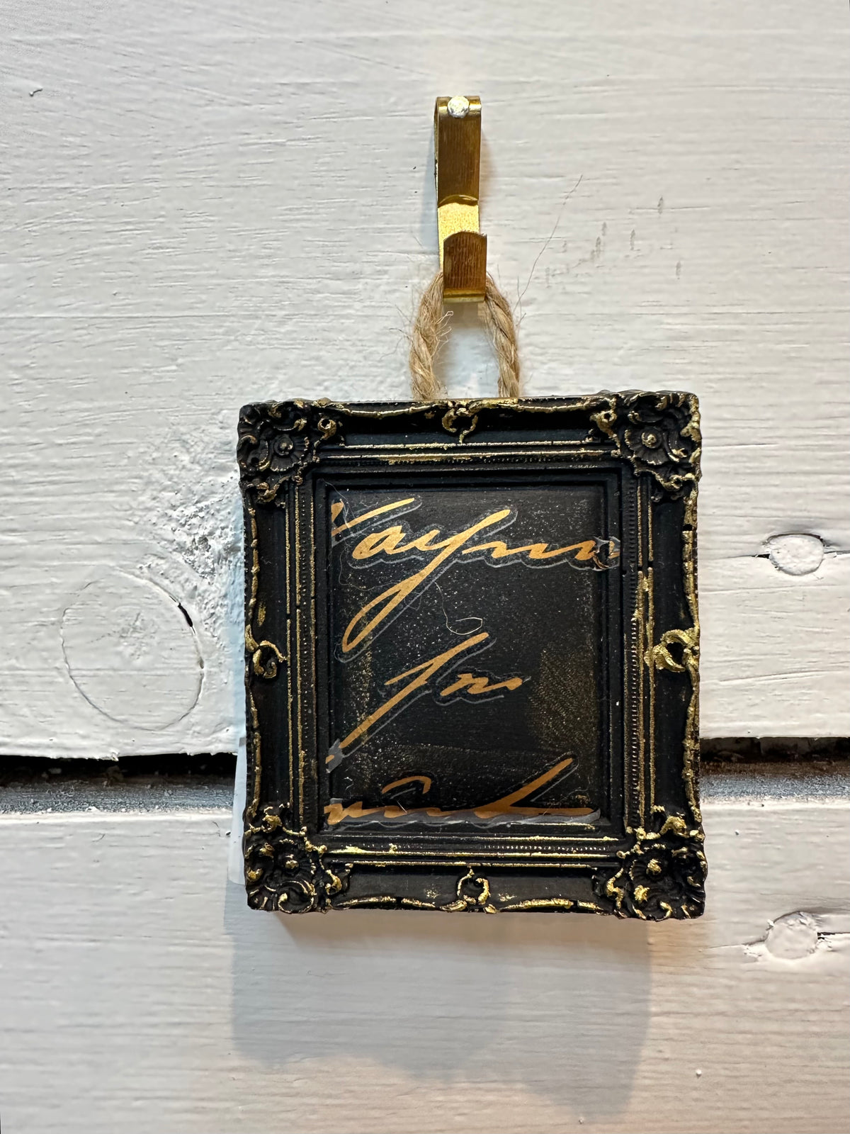 Bronze script in Carbon Black frame