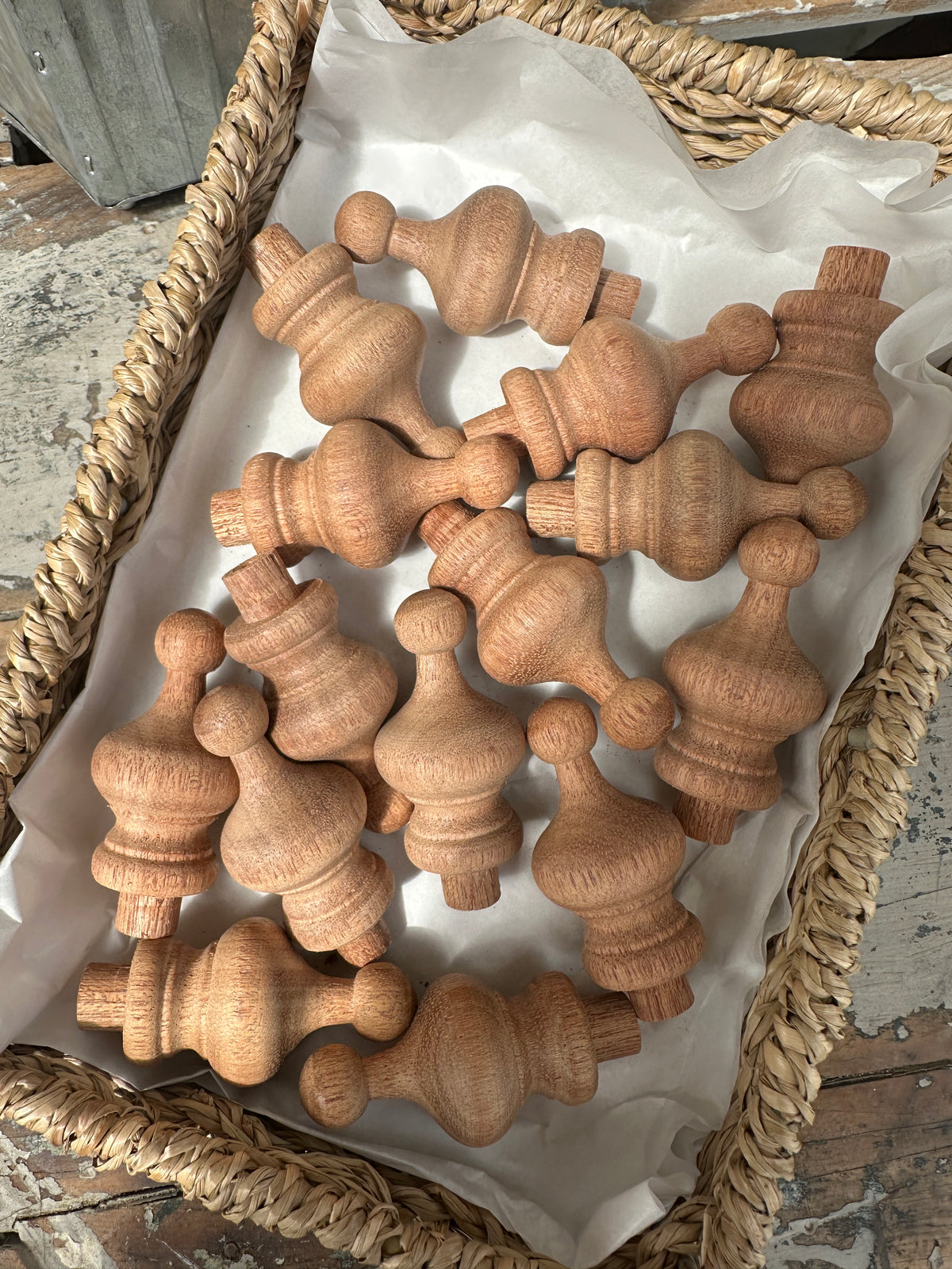 Wooden finial x 15 new