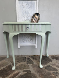 Mint & Silver Bird Demi Lune Table