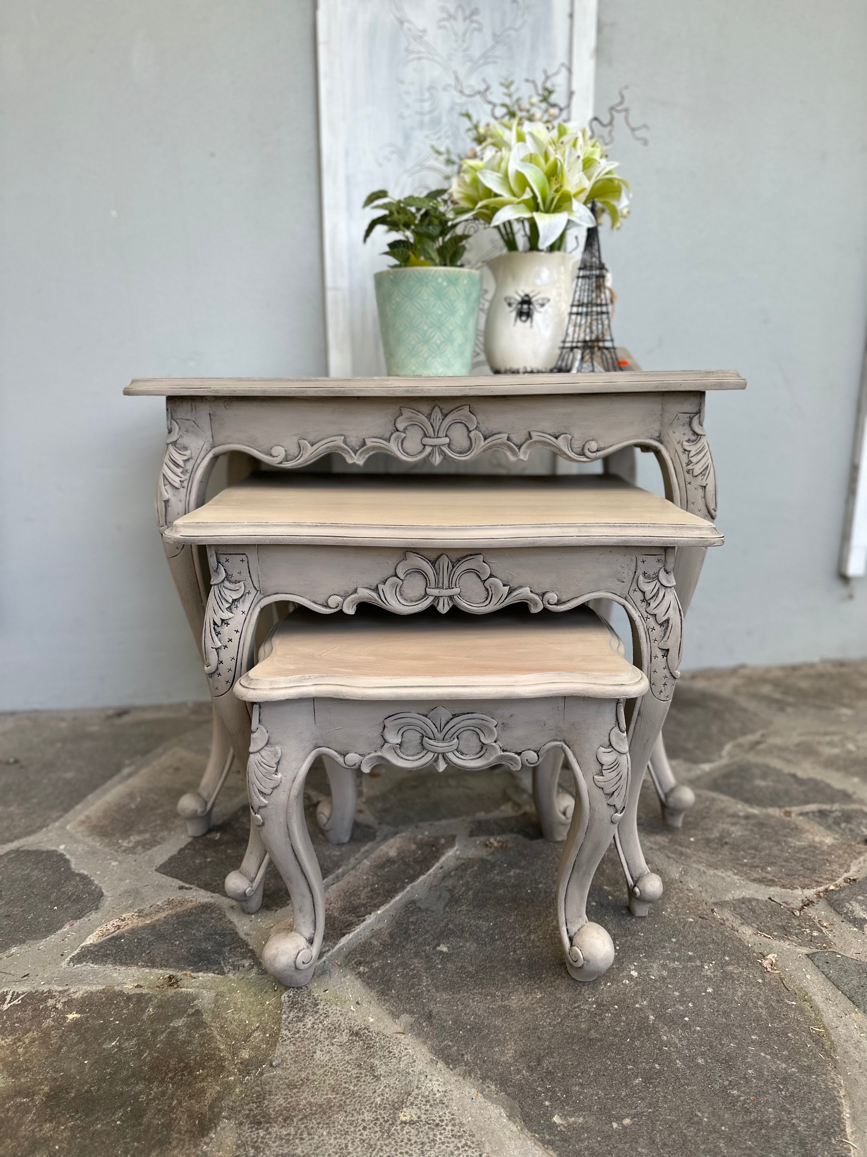 Elegant Nest of Tables Paint Me Vintage