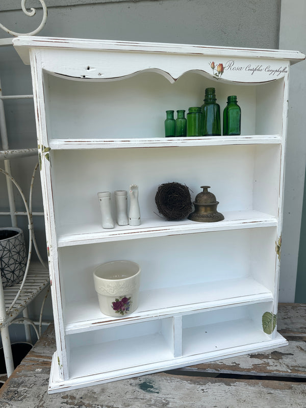 Tabletop Shelf in White with Florals