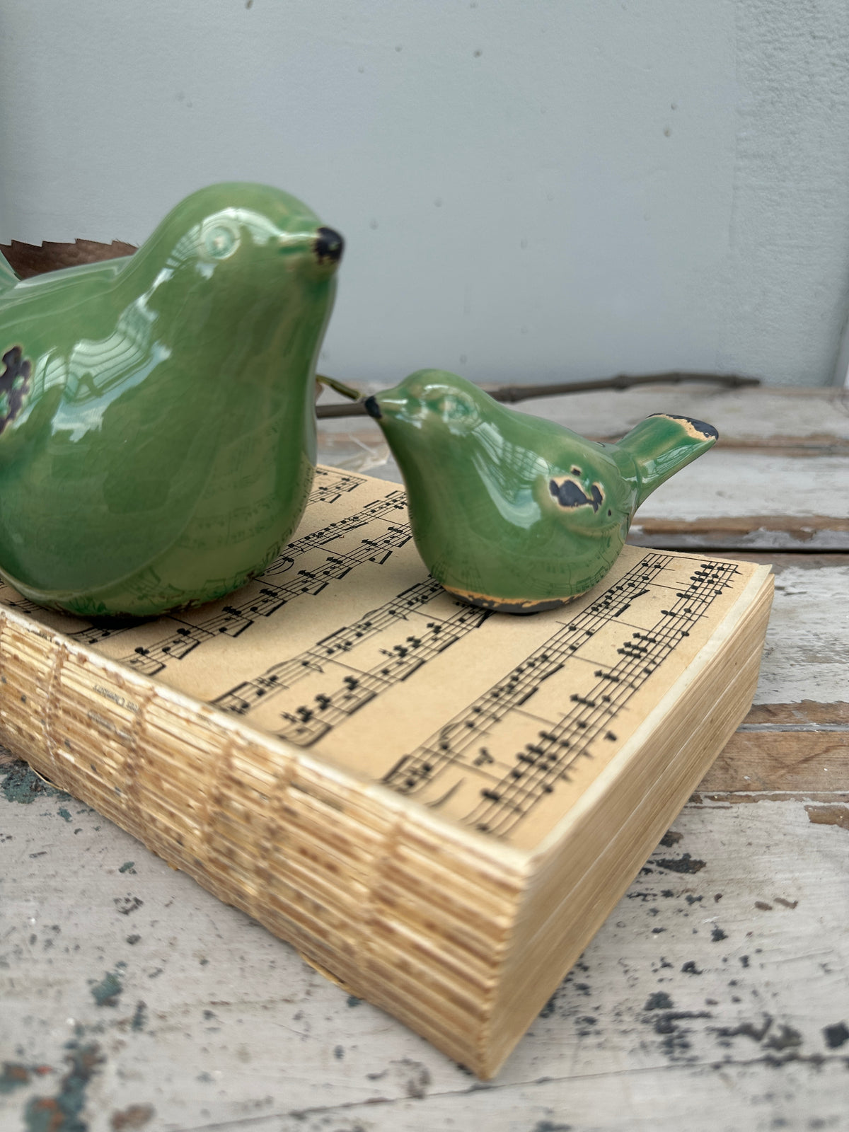 Ceramic Bird French Green small