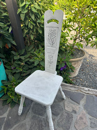 White Shabby Chic carved chair - painted ex the PMV studio