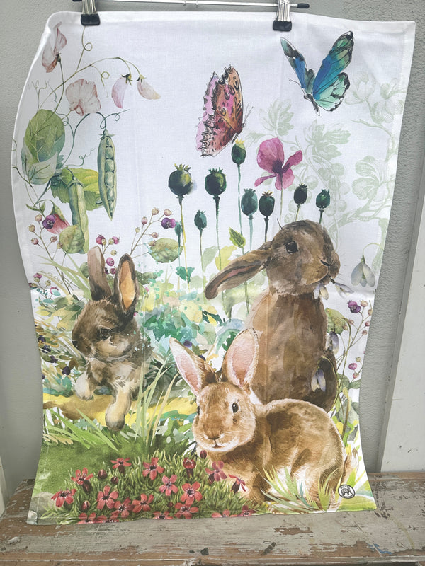 Tea towel Bunny Trio