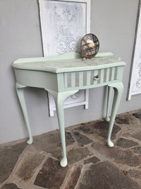 Mint & Silver Bird Demi Lune Table