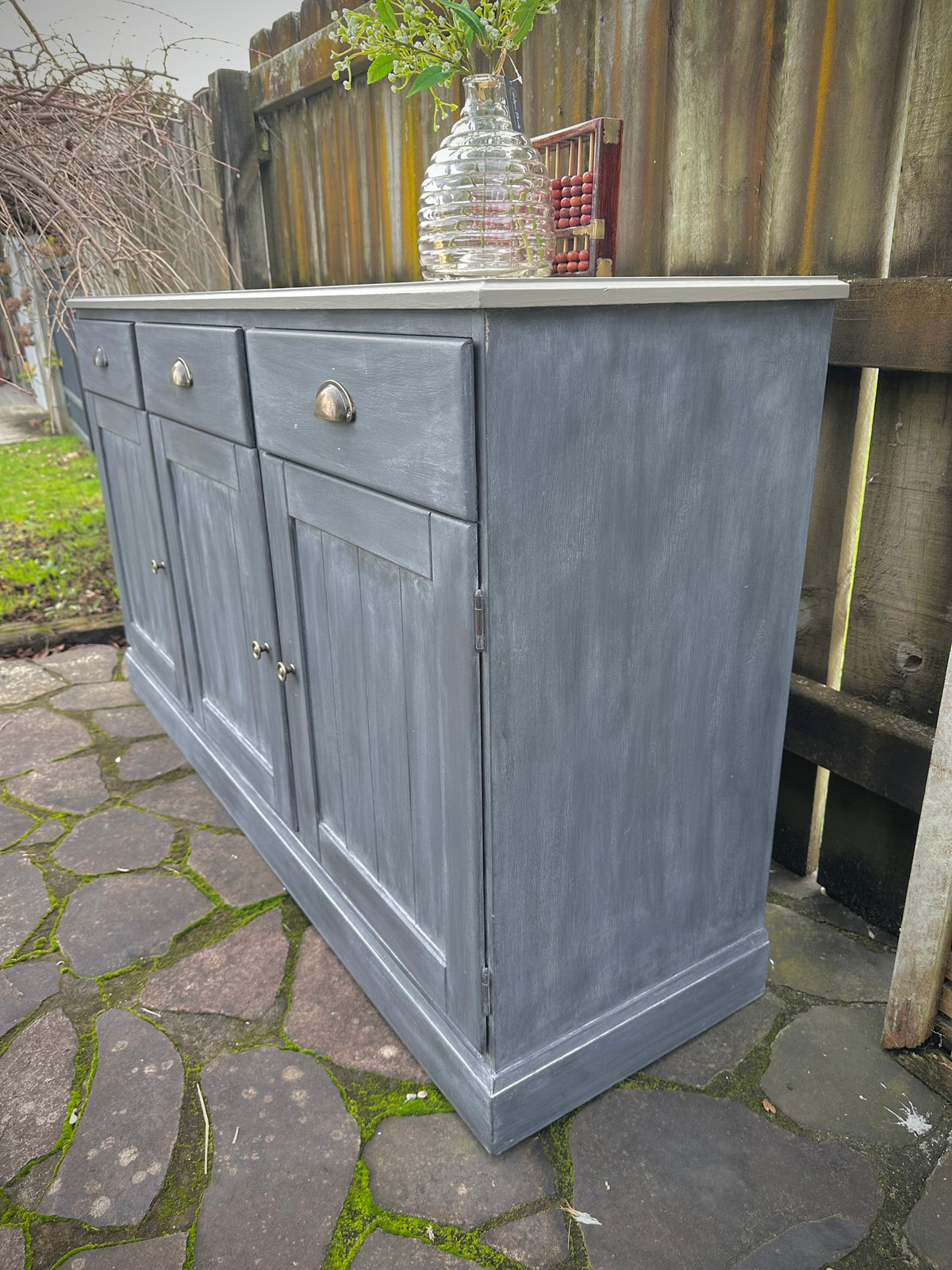 Primitive Look Sideboard in Midnight Brew chalk paint