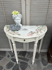 Peony & Roses Demi Lune Table