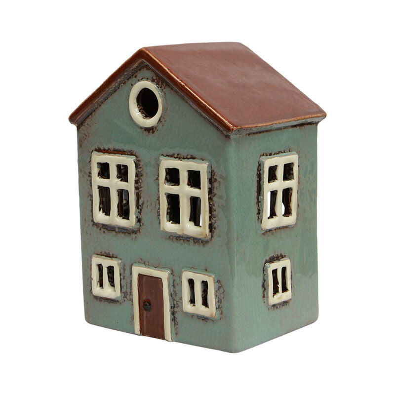 French Country Alsace Tea Light House Light Blue