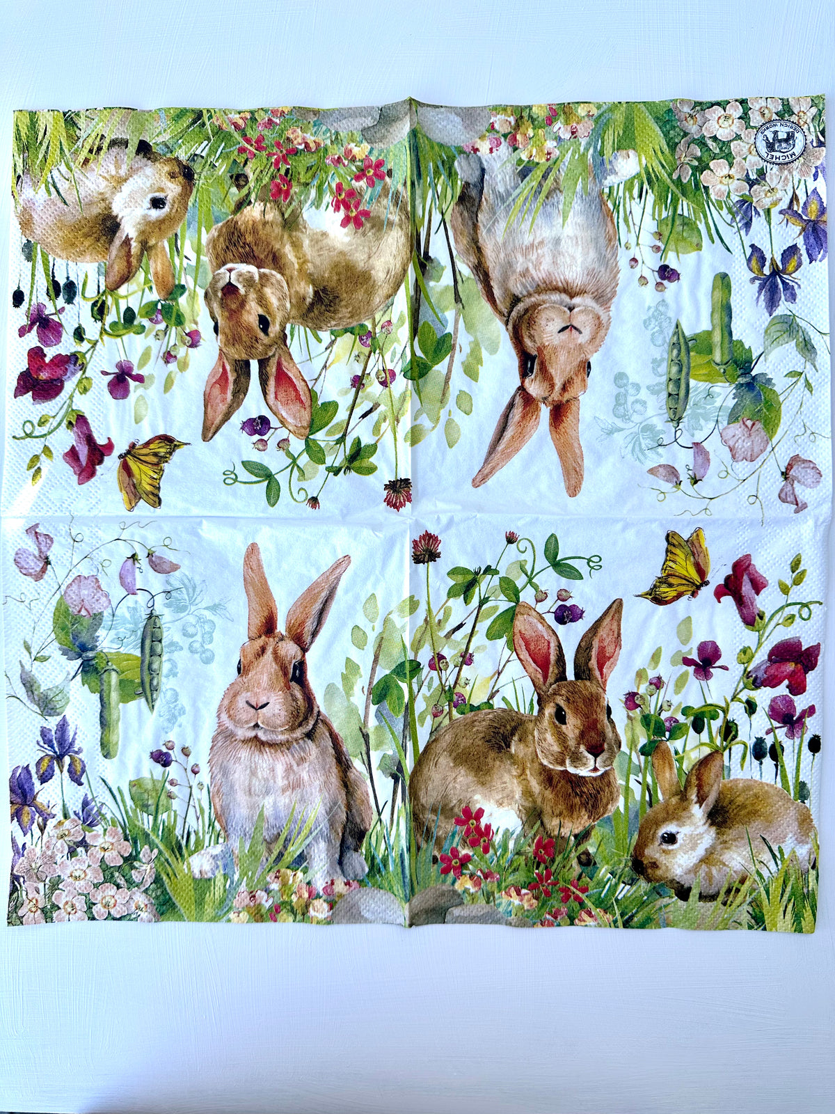 Bunny Fields Napkin for Decoupage