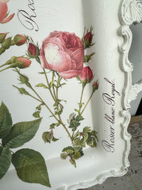 Floral Shabby Chic metal tray