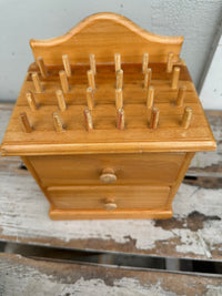 Wooden Box with Cotton Reel spikes unpainted