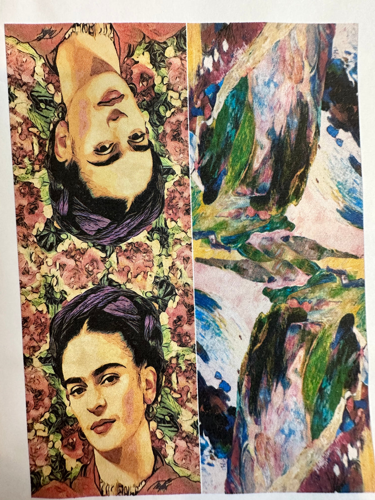 Frida Soft Pastel Scarf & Artwork I The Villa Collection