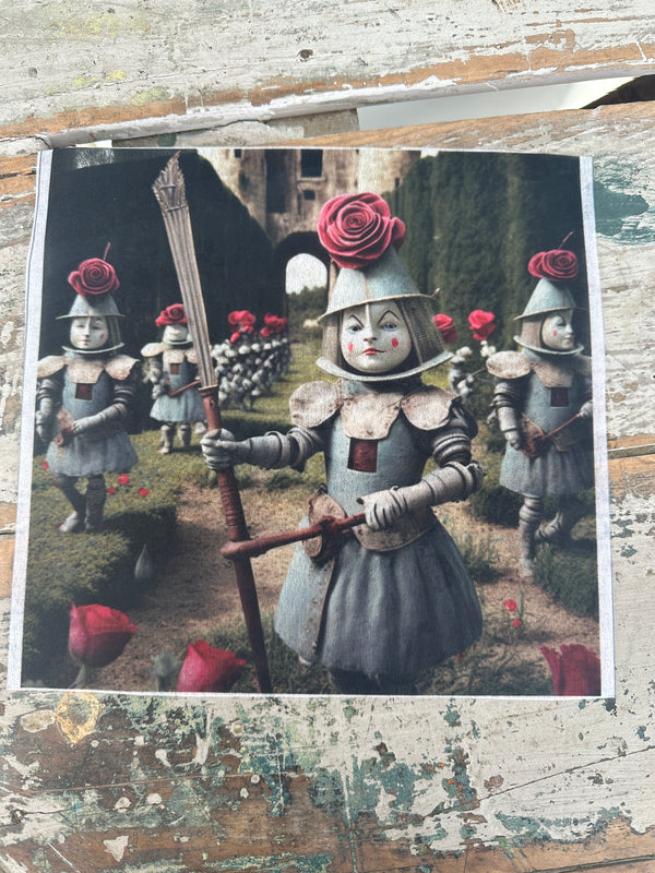 Wonderland Army Decoupage paper square