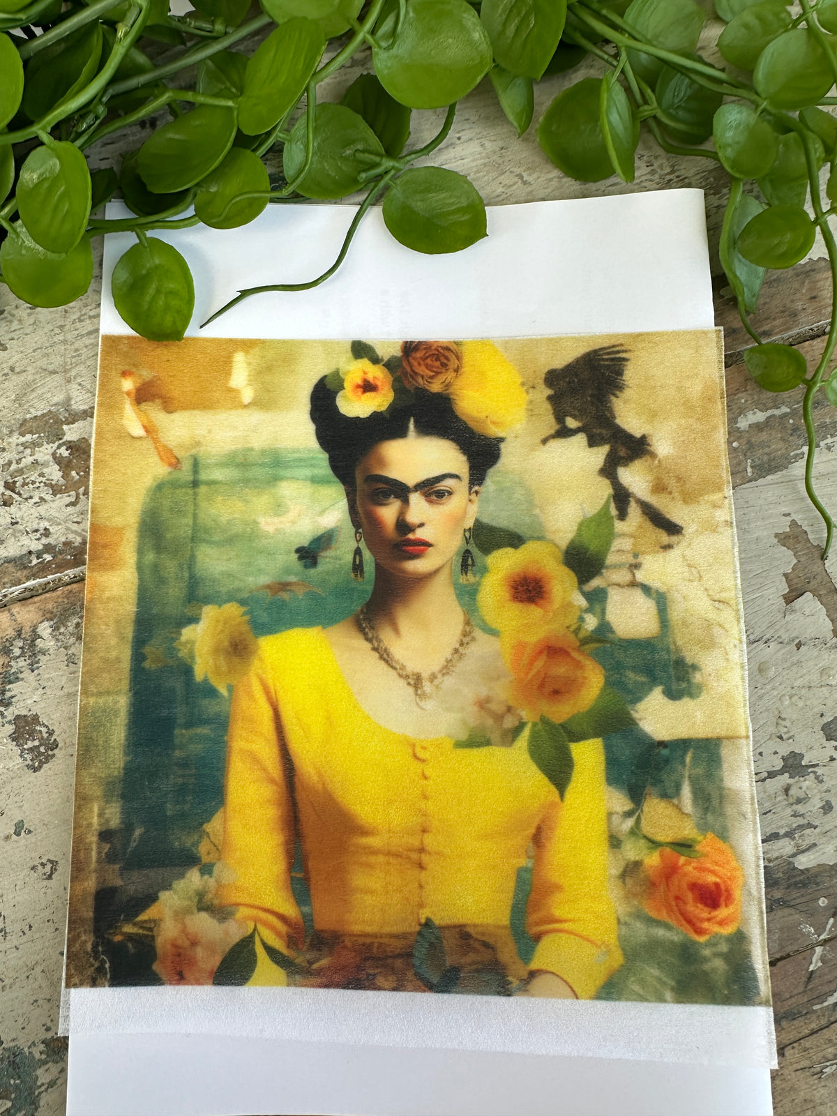 Mini decoupage Paper Frida Yellow