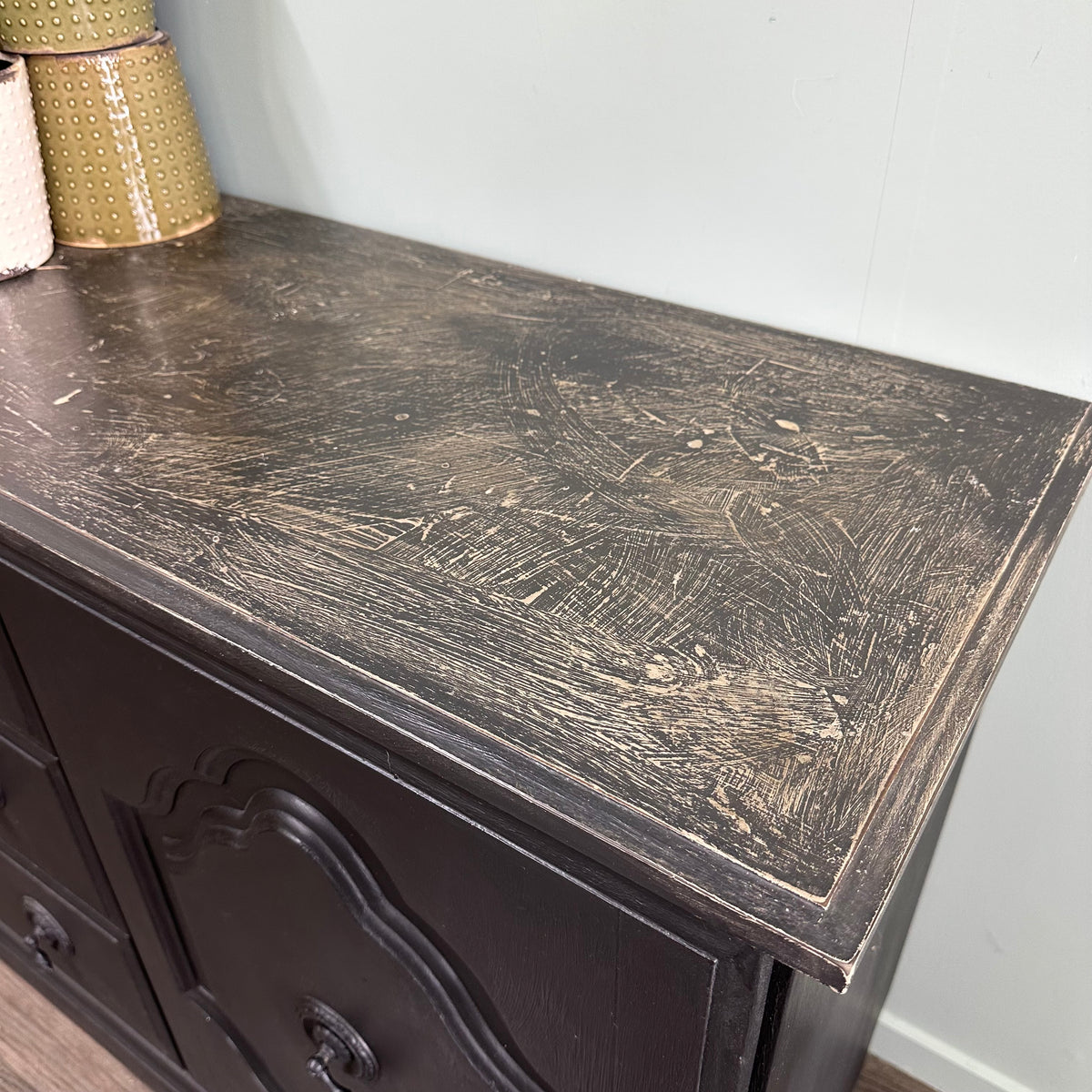 Wax distressed Black Sideboard