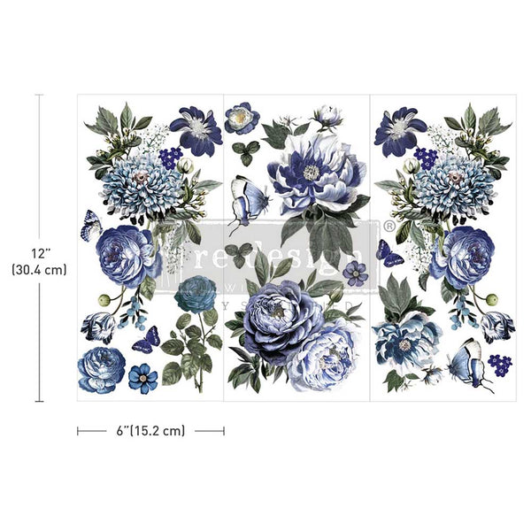 Redesign with Prima transfer small Indigo Petals