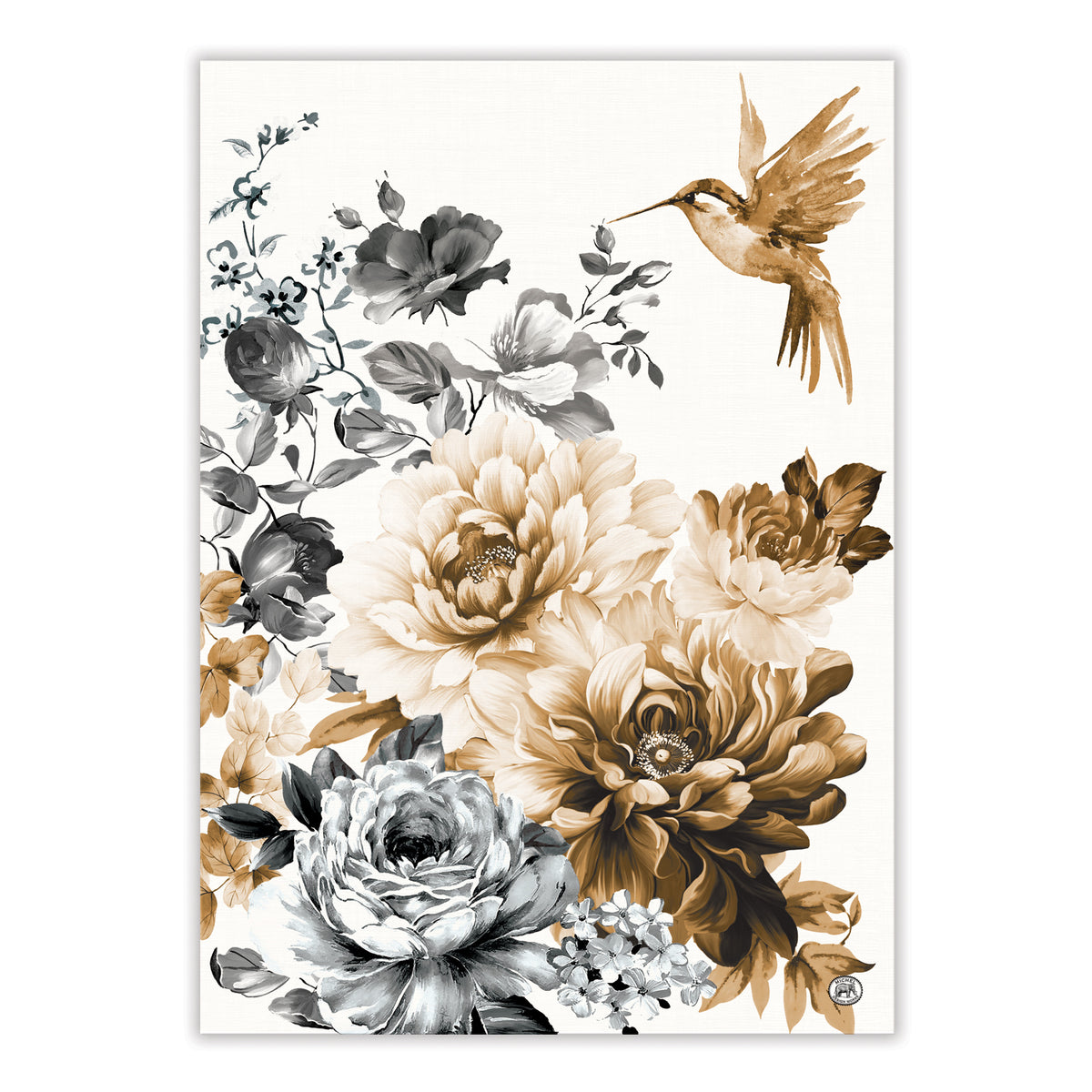 tea towel hummingbird gardenia Michel Design works