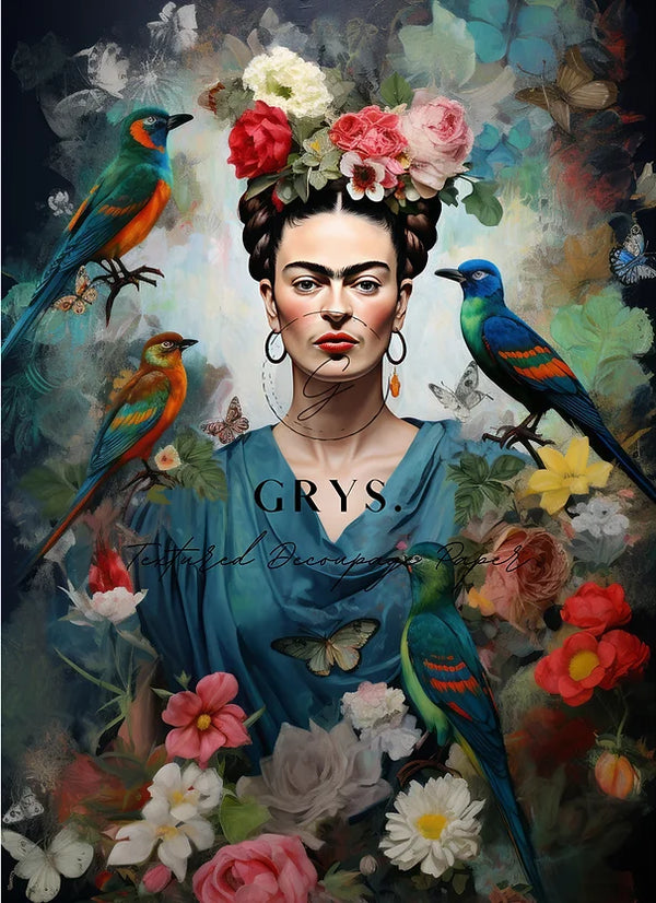 frida with Birds Paper for Decoupage A1 nz