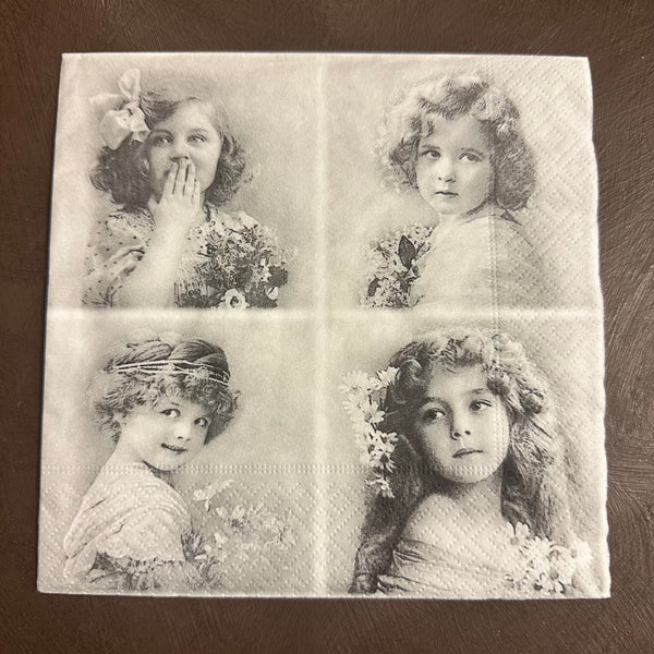 Vintage Girls Cards Napkin for Decoupage