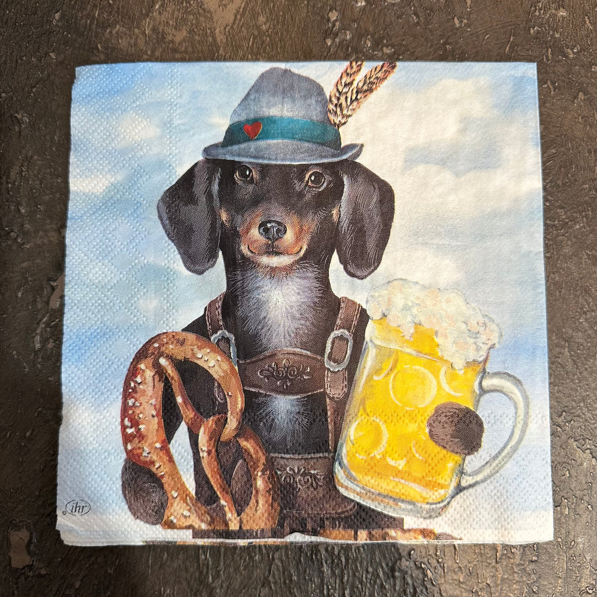 Stein & Dog Napkin for Decoupage