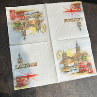 London Bus Napkin for Decoupage