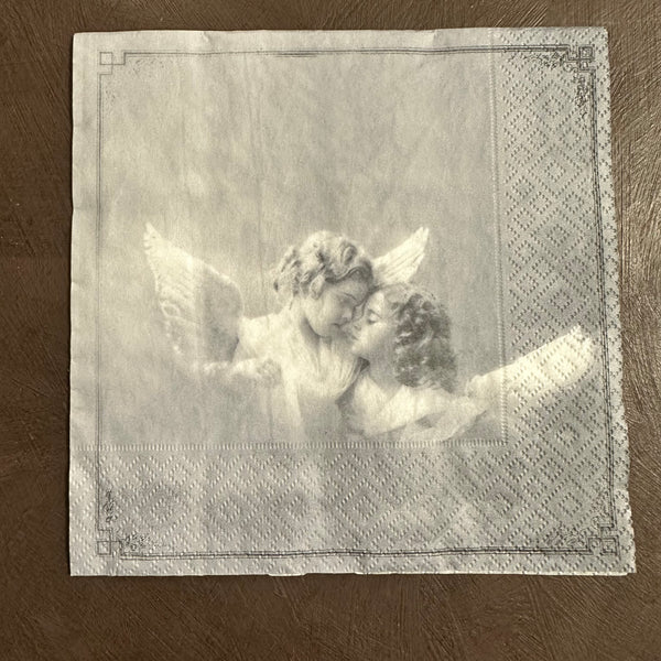 Two Cherubs with border Napkin for Decoupage 