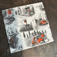 Italian Red Streets Napkin for Decoupage