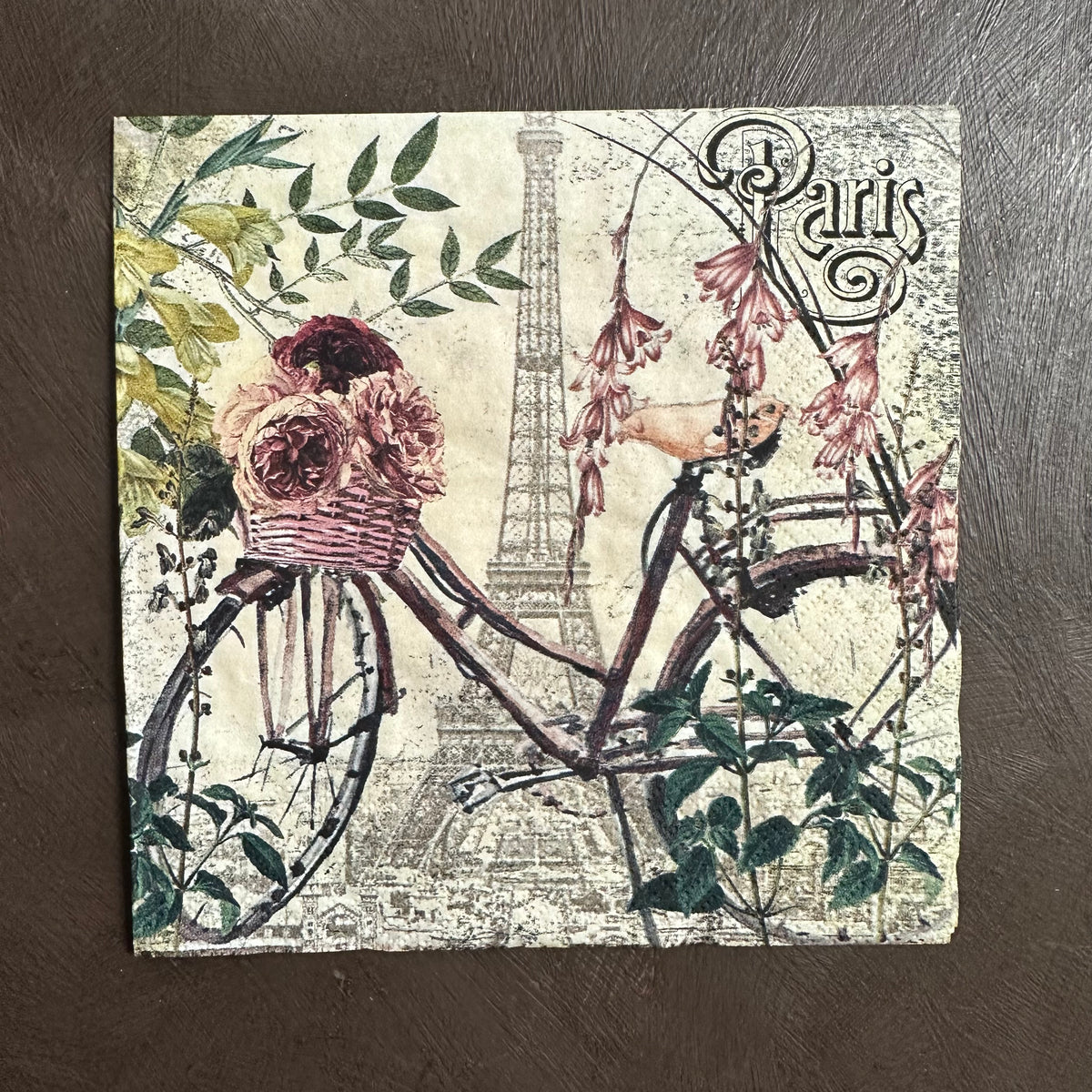 Bike in Paris Napkin for Decoupage