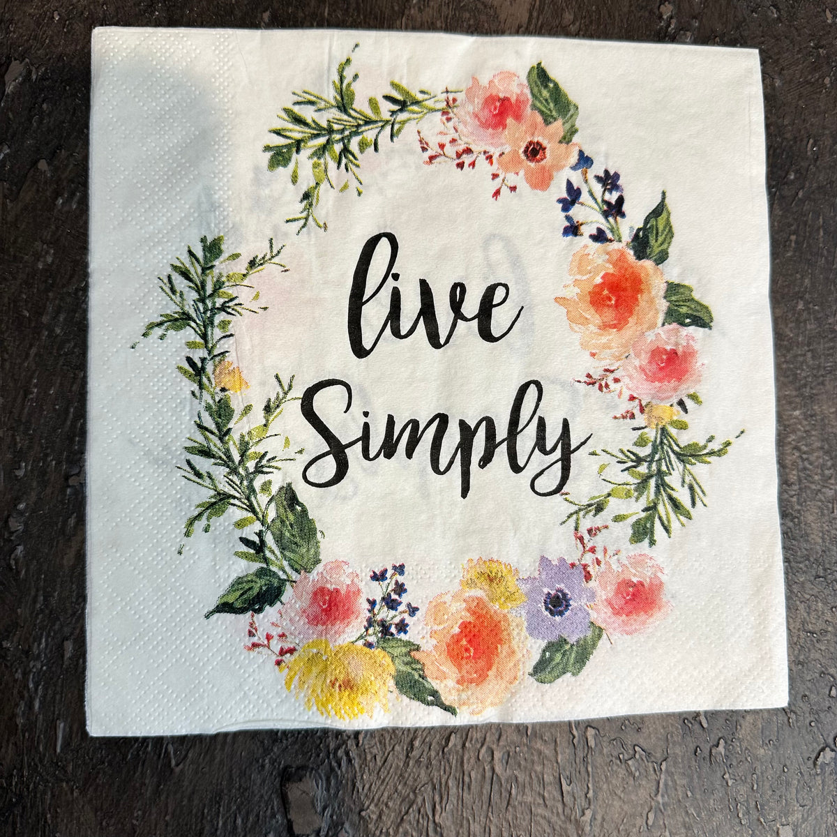 Live Simply Napkin for Decoupage