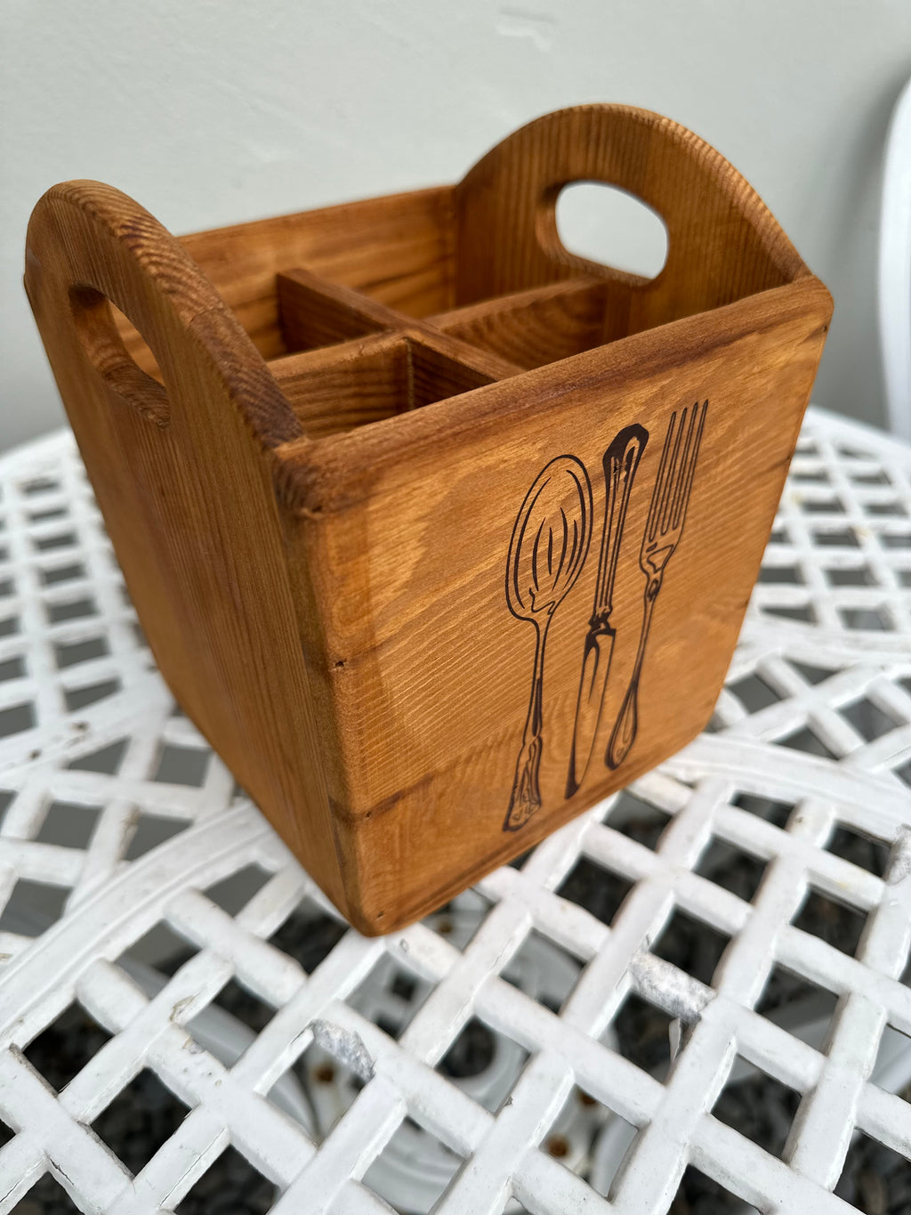 Cutlery Wooden Upright Box Natural