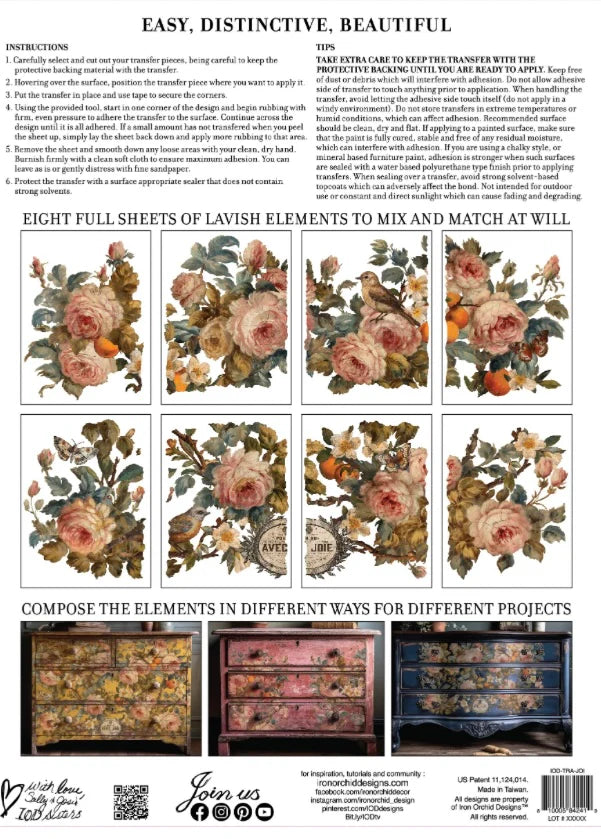 Joie Des Roses IOD Transfer I 8 sheets