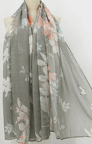 The Villa Collection I Grey Linen Look Scarf