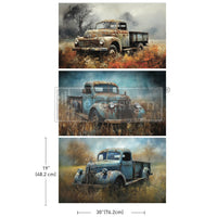 Wheels of Time Mulberry Tissue Paper 3 sheets trucks