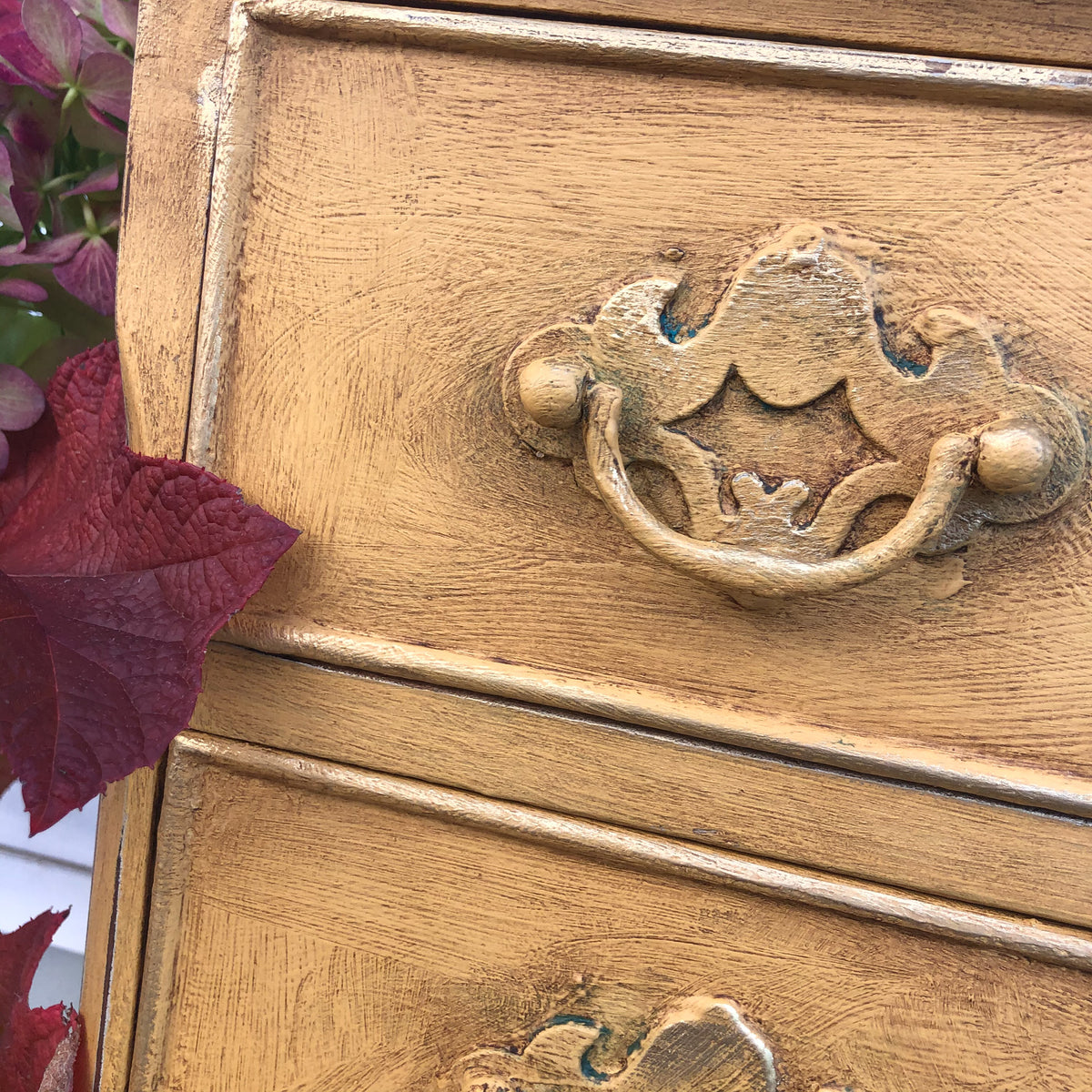 Country Mustard Rustic Side Table | Paint Me Vintage