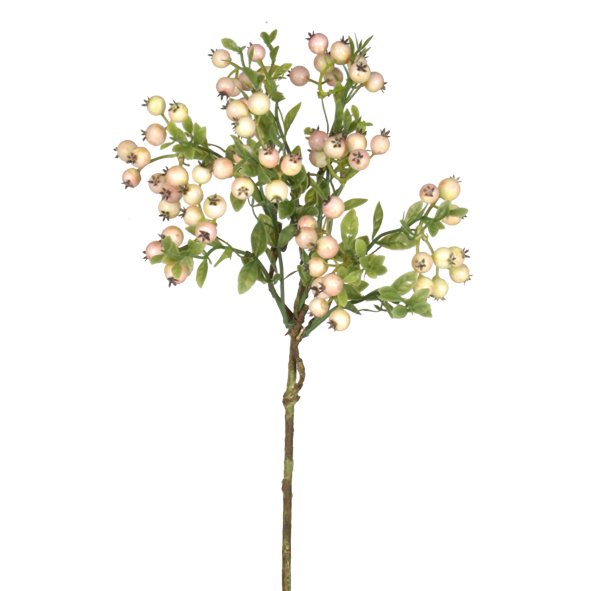 Rattan Berries Blush stem faux