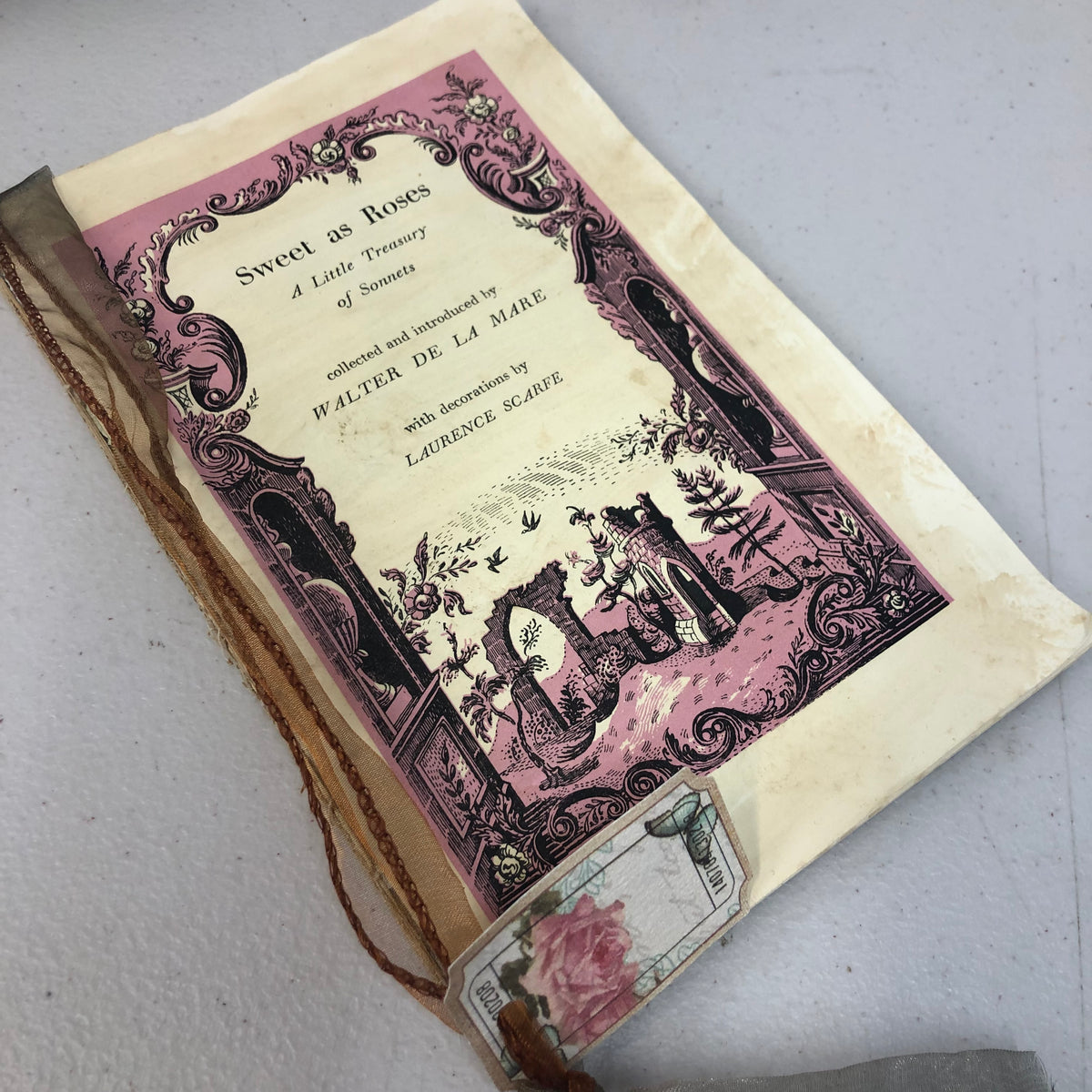 Pink pretty paged vintage book