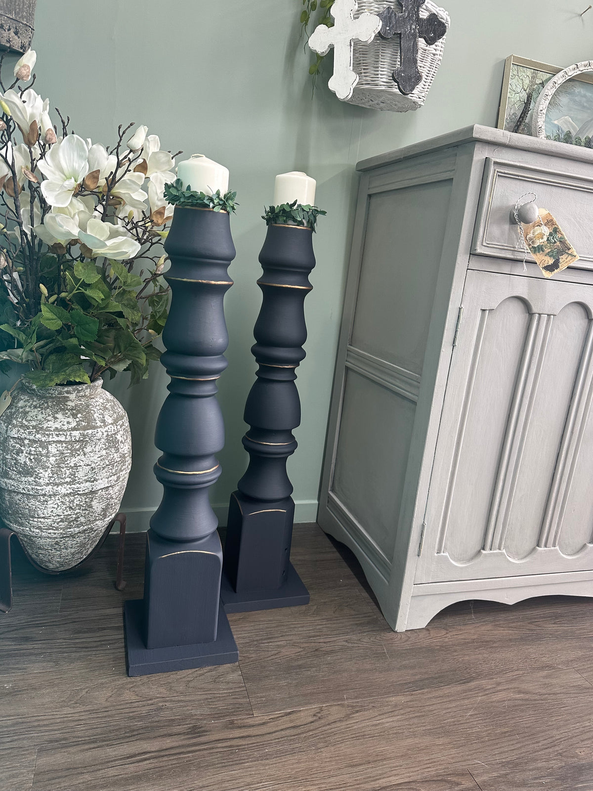 Ocean Trench Bespoke Candlesticks | Paint Me Vintage