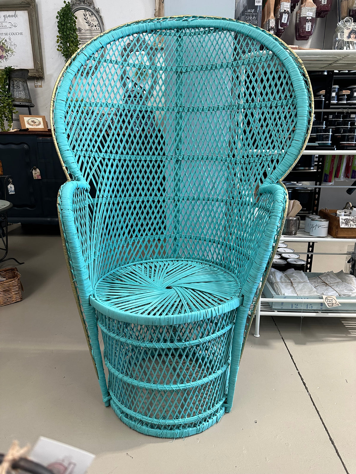 Cane Peacock Chair in Adrianna | Paint Me Vintage