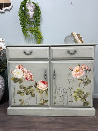 Rubbed Sage Floral Parisienne Sideboard | Paint Me Vintage