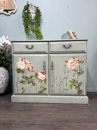 Rubbed Sage Floral Parisienne Sideboard | Paint Me Vintage