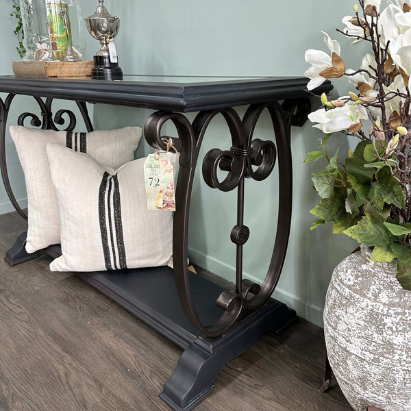 Carbon Black wood metal glass Hall Table | Paint Me Vintage