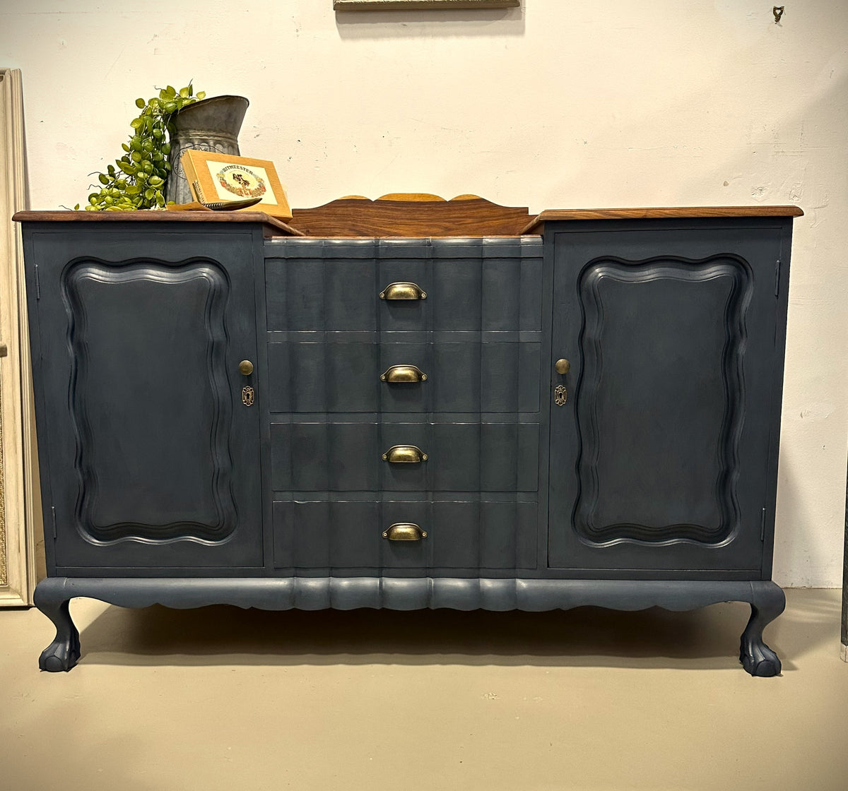 Obsidian Blue Rustic Sideboard | Paint Me Vintage